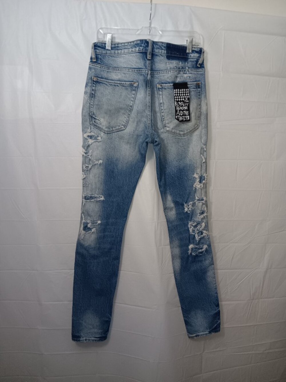 KSUBI BUTTON FLY DISTRESSED 31" WAIST DENIM JEANS - Picture 2 of 14